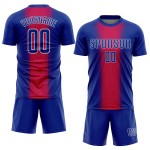 Camiseta de fútbol blanca real roja, uniforme personalizado por sublimación Camiseta de fútbol blanca real roja, uniforme personalizado por sublimación