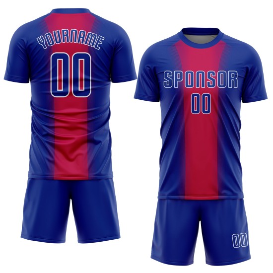 Camiseta de fútbol blanca real roja, uniforme personalizado por sublimación Camiseta de fútbol blanca real roja, uniforme personalizado por sublimación