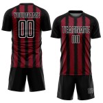 Camiseta de fútbol personalizada de sublimación en negro carmesí y blanco. Camiseta de fútbol personalizada de sublimación en negro carmesí y blanco.