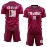 Uniforme de sublimación, camiseta de fútbol personalizada de visitante, color carmesí, blanco Uniforme de sublimación, camiseta de fútbol personalizada de visitante, color carmesí, blanco