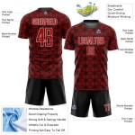 Camiseta de fútbol con diseño geométrico, color blanco y negro, personalizada, sublimación, roja Camiseta de fútbol con diseño geométrico, color blanco y negro, personalizada, sublimación, roja