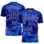 Uniforme de fútbol de sublimación personalizado, camiseta Royal Royal-White Uniforme de fútbol de sublimación personalizado, camiseta Royal Royal-White