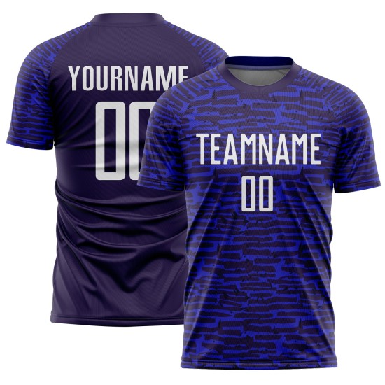 Uniforme de fútbol Jersey Royal White Sublimación personalizada