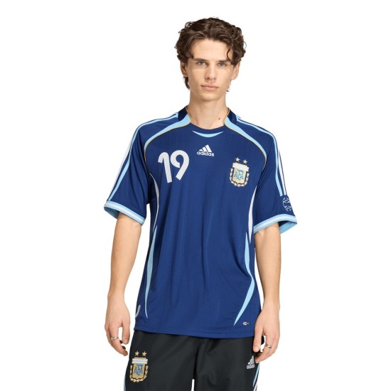 Camiseta Retro Visitante Argentina 2006 para Hombre Messi #19