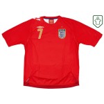Camiseta retro visitante Inglaterra 2006/08 para hombre Beckham #7