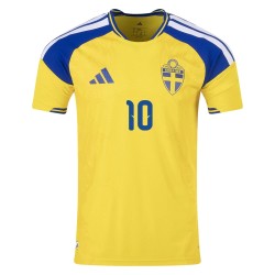 Camiseta Auténtica Local Suecia 2026 para Hombre IBRAHIMOVIĆ #10 Camiseta Auténtica Local Suecia 2026 para Hombre IBRAHIMOVIĆ #10