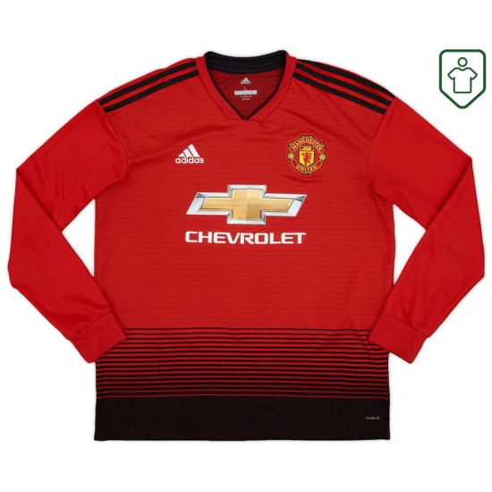 Camiseta retro local manga larga hombre Manchester United 2018/19 Lukaku #9