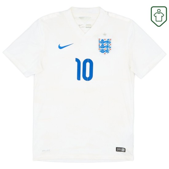 Camiseta retro local Inglaterra 2014/15 para hombre Rooney #10