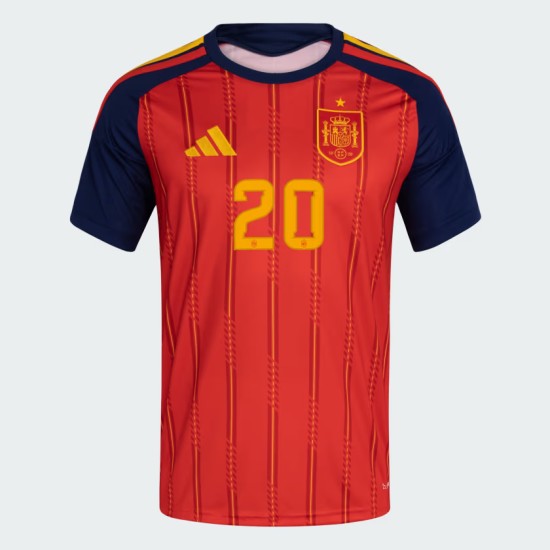 Camiseta Oficial Local España 2026 Mujer PEDRI #20 Camiseta Oficial Local España 2026 Mujer PEDRI #20