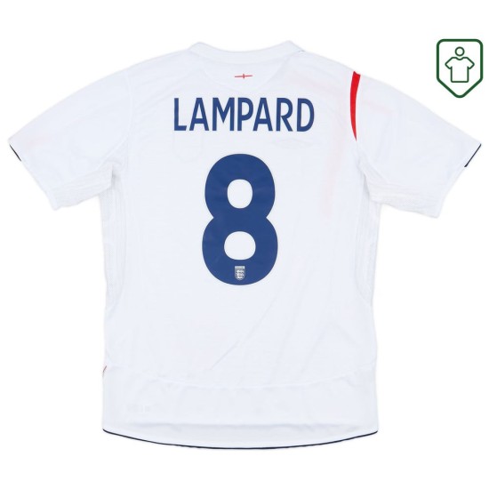 Camiseta retro local Inglaterra 2005/07 para hombre Lampard #8