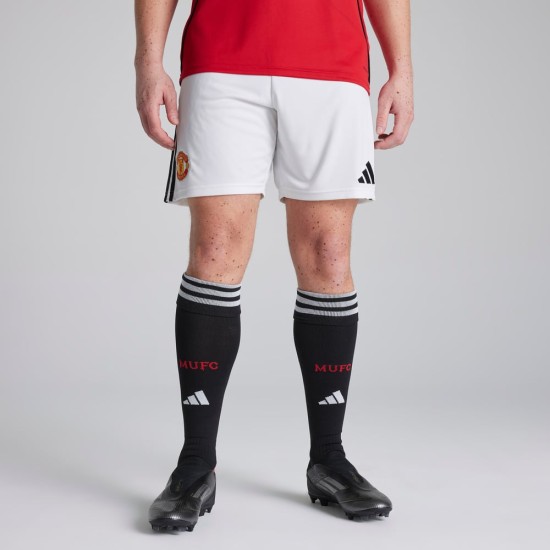 Hombre Manchester United 2025/26 Pantalones Cortos Local - Blanco Hombre Manchester United 2025/26 Pantalones Cortos Local - Blanco