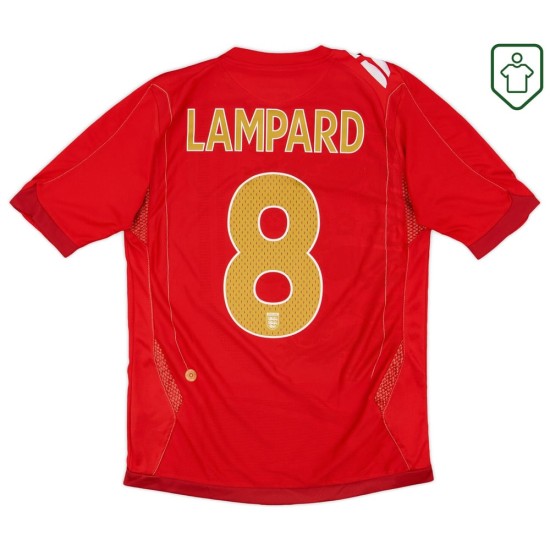 Camiseta retro visitante Inglaterra 2006/08 para hombre Lampard #8 Camiseta retro visitante Inglaterra 2006/08 para hombre Lampard #8