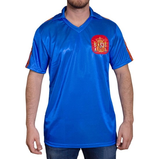 Camiseta Retro España 1982 Copa del Mundo Azul Niño