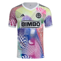 Camiseta infantil Philadelphia Union 2025 tercera pre partido - blanca