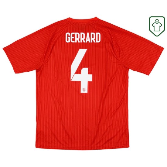 Camiseta retro visitante Inglaterra 2014/15 para hombre Gerrard #4