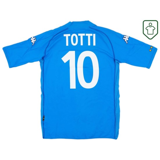 Camiseta retro local Italia 2002 para hombre Totti #10