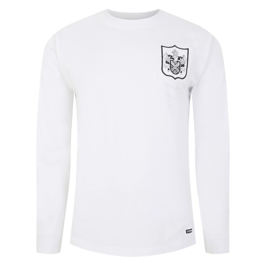 Mujeres Fulham 1966/67 Casa Retro Manga Larga Camiseta #2