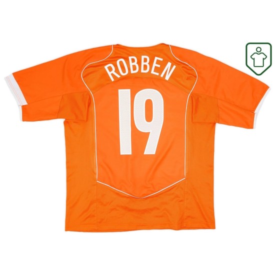 Camiseta retro local Países Bajos 2004/06 para hombre Robben #19