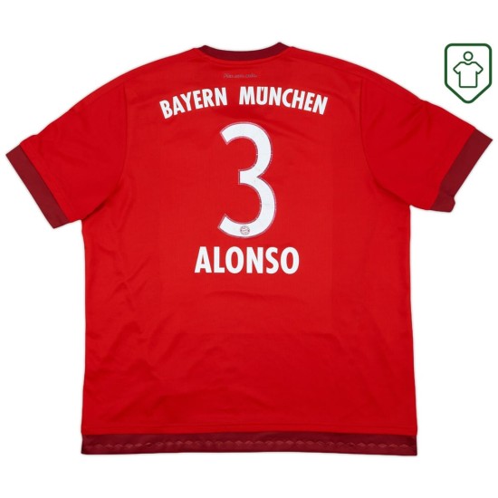 Camiseta retro Bayern Múnich 2015/16 local para hombre Alonso #3 Camiseta retro Bayern Múnich 2015/16 local para hombre Alonso #3