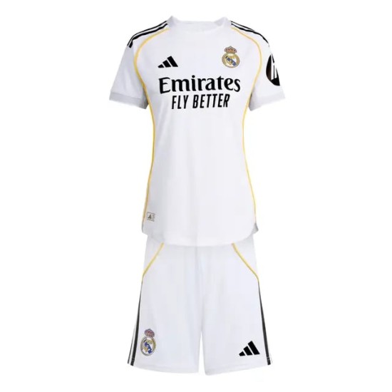 Kit local del Real Madrid 2025/26 para niño