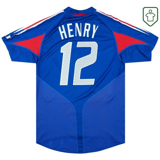 Camiseta retro local Francia 2004/06 para hombre Henry #12