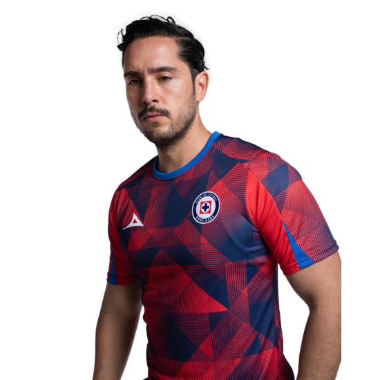 Camiseta Mujer Cruz Azul Tercera Calentamiento 2025/26 – Rojo/Marino Camiseta Mujer Cruz Azul Tercera Calentamiento 2025/26 – Rojo/Marino