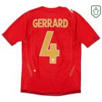 Camiseta retro visitante Inglaterra 2006/08 para hombre Gerrard #4 Camiseta retro visitante Inglaterra 2006/08 para hombre Gerrard #4