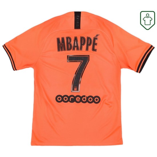 Hombre Camiseta retro visitante PSG 2019/20 Mbappe #7