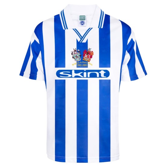 Camiseta Retro Centenario Brighton & Hove Albion Local 2001 para Hombre Camiseta Retro Centenario Brighton & Hove Albion Local 2001 para Hombre