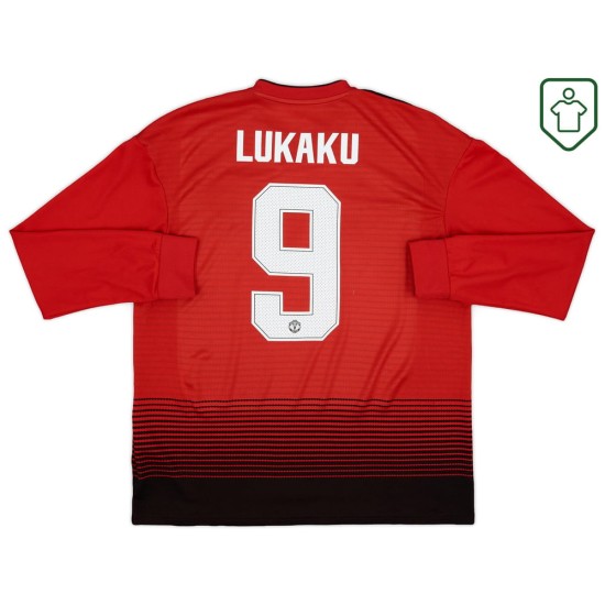 Camiseta retro local manga larga hombre Manchester United 2018/19 Lukaku #9