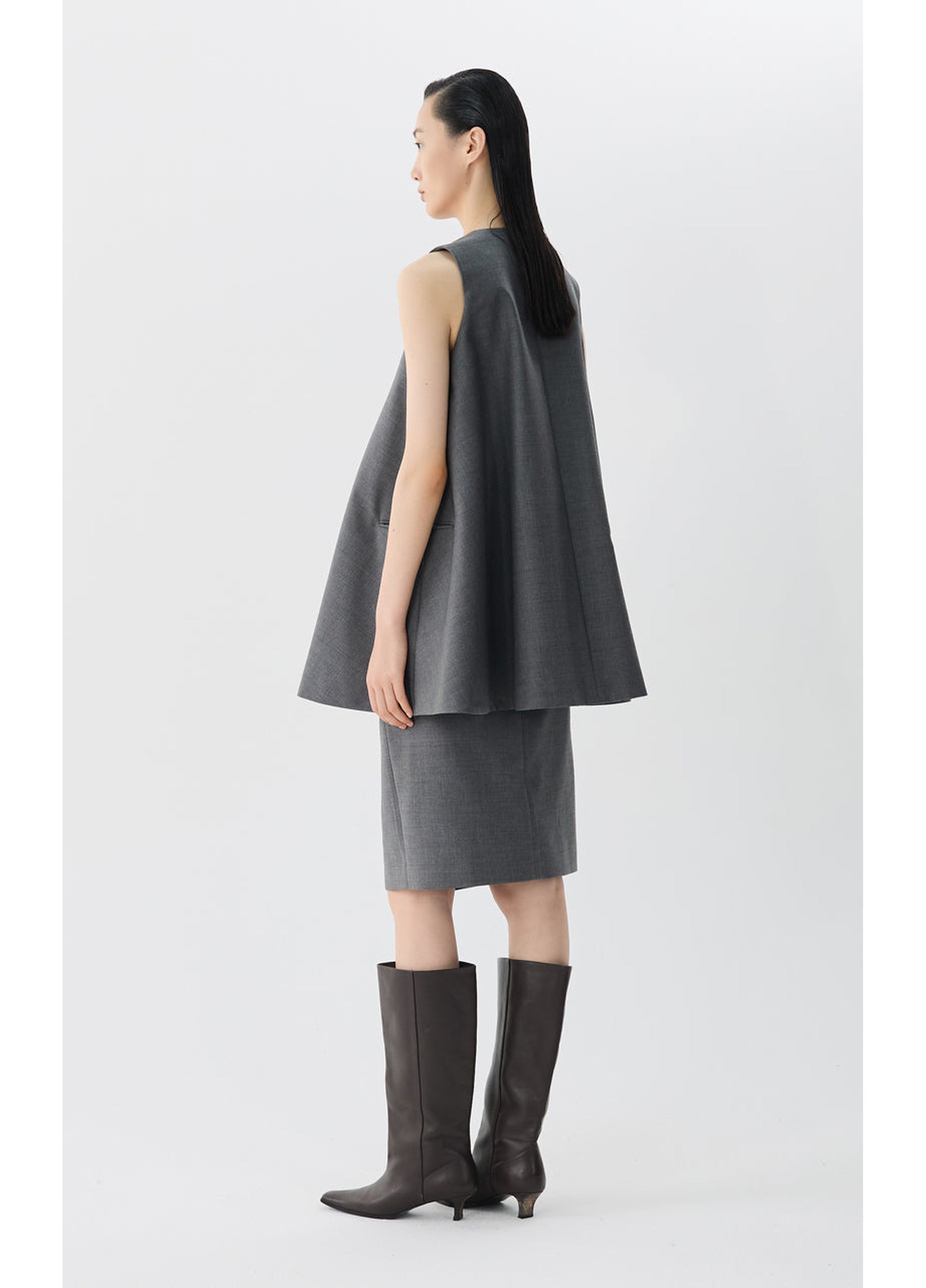 Vestido tipo A de seda morera