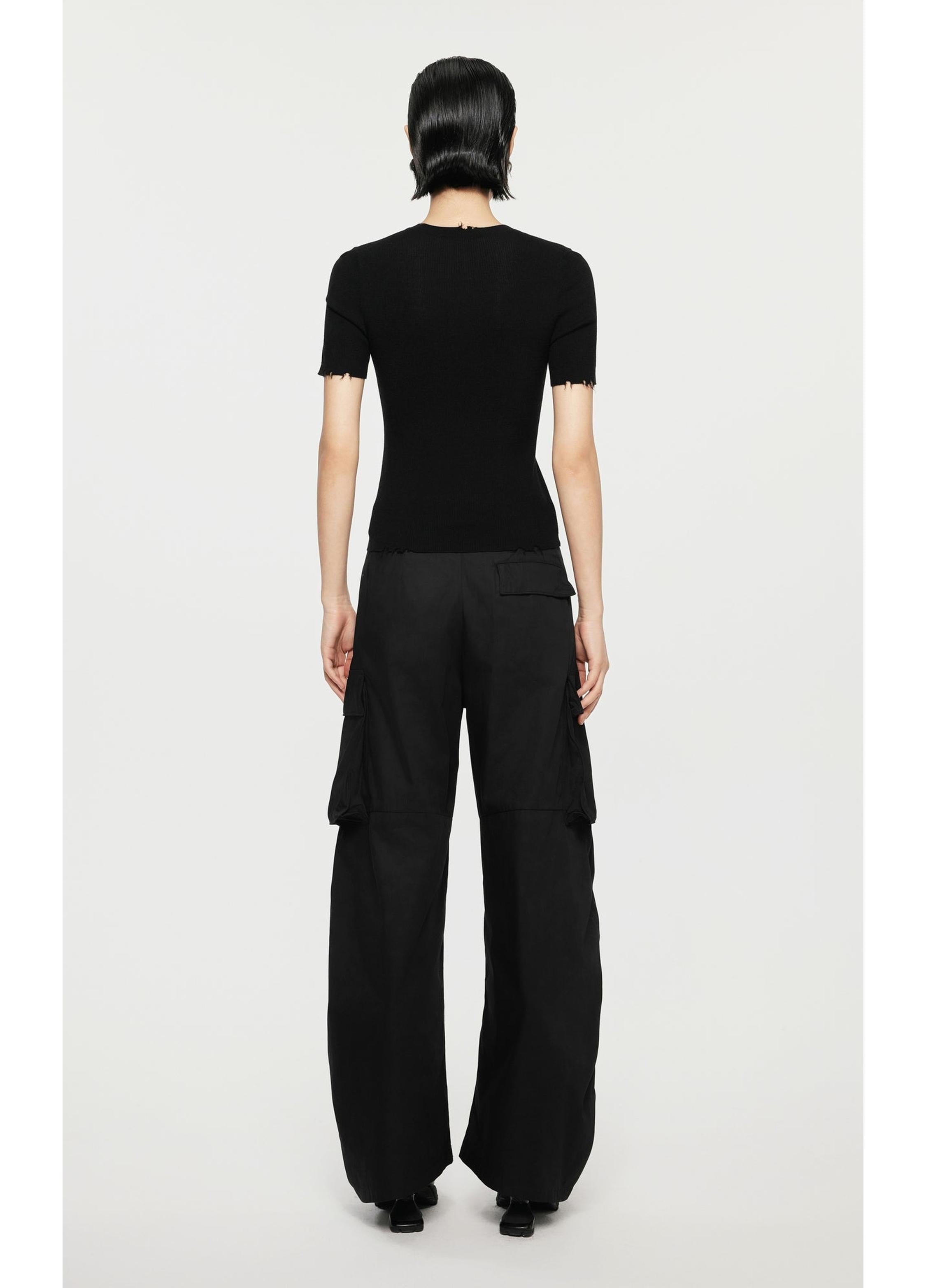 Suéter de punto de lana con efecto adelgazante