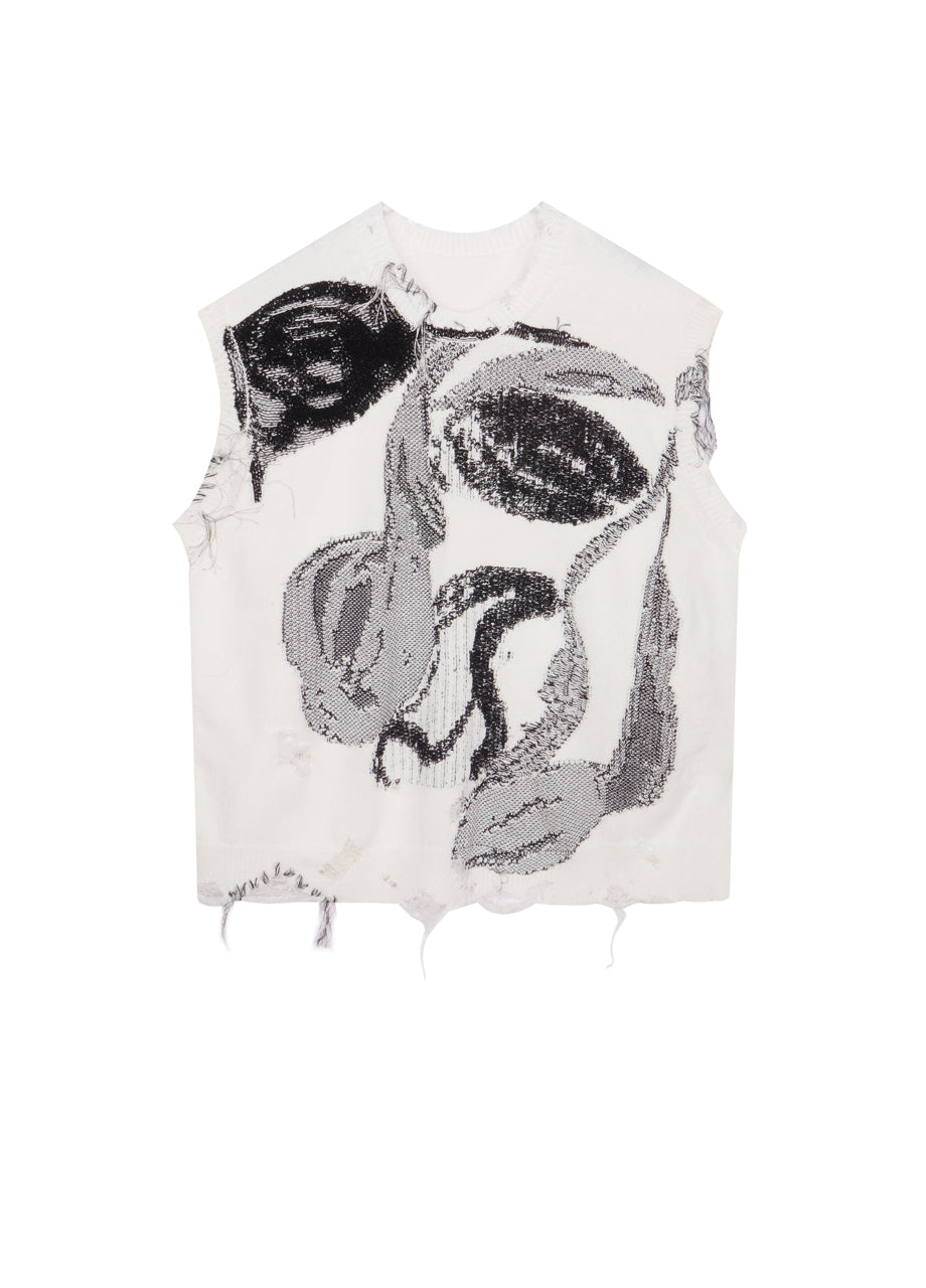 Chaleco de punto en estilo callejero