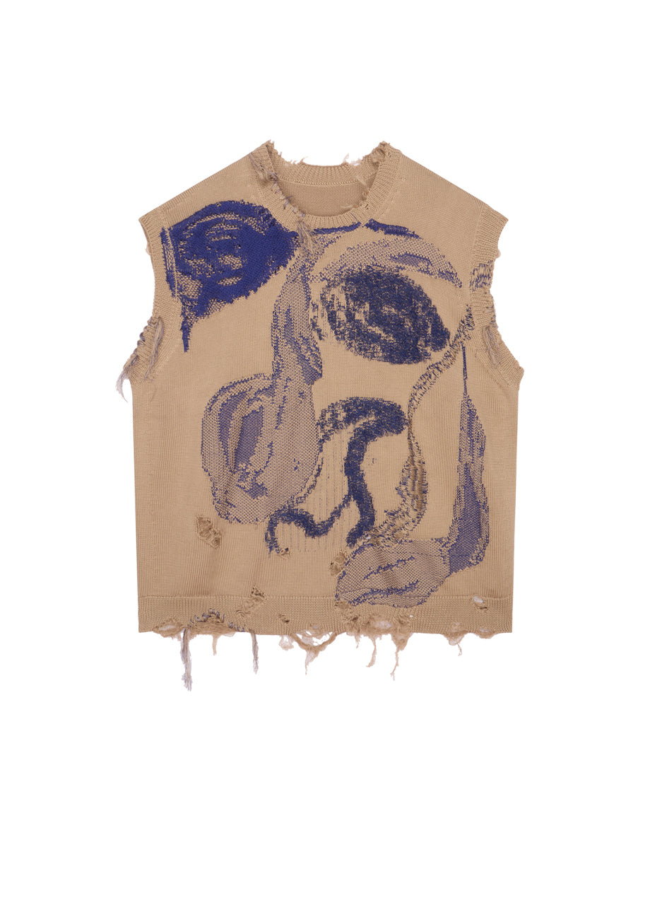 Chaleco de punto en estilo callejero