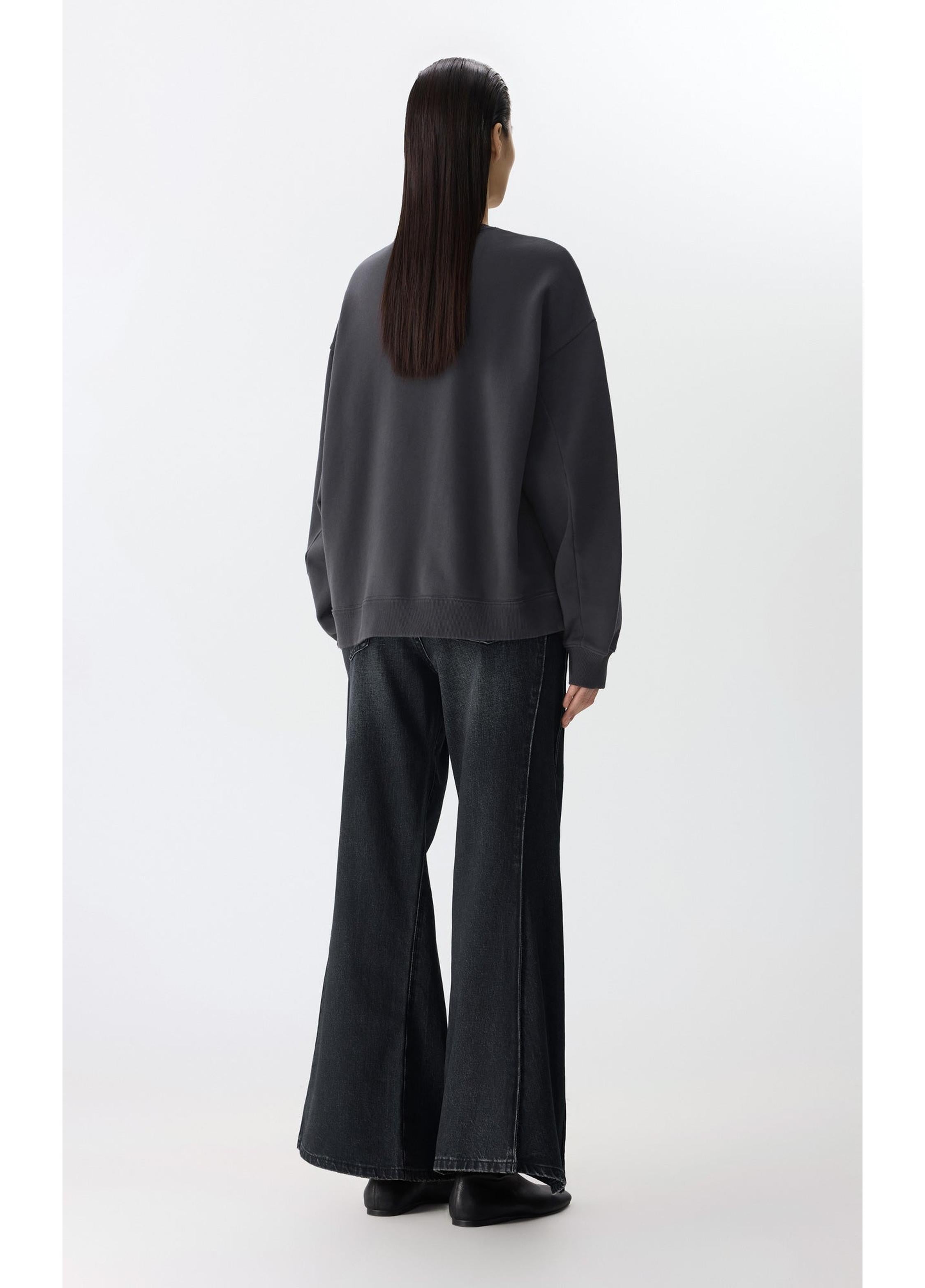 Sudadera oversize de algodón con motivo de gato juguetón