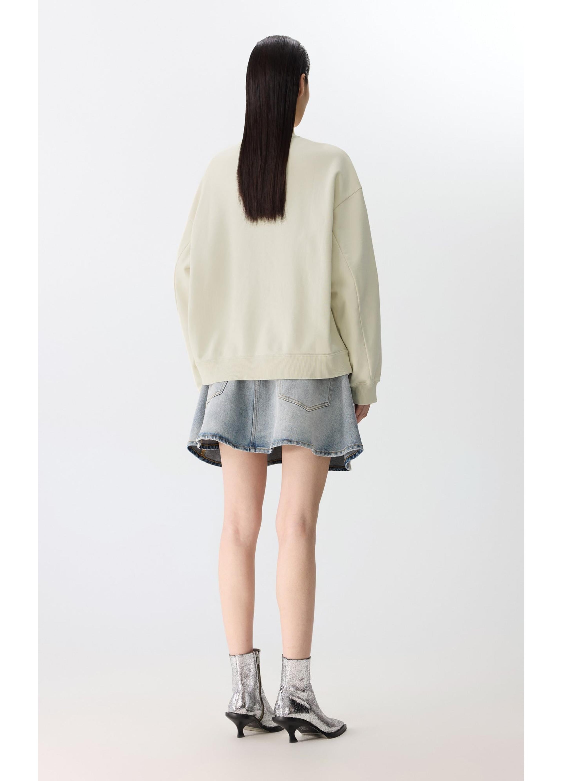 Sudadera oversize de algodón con motivo de gato juguetón