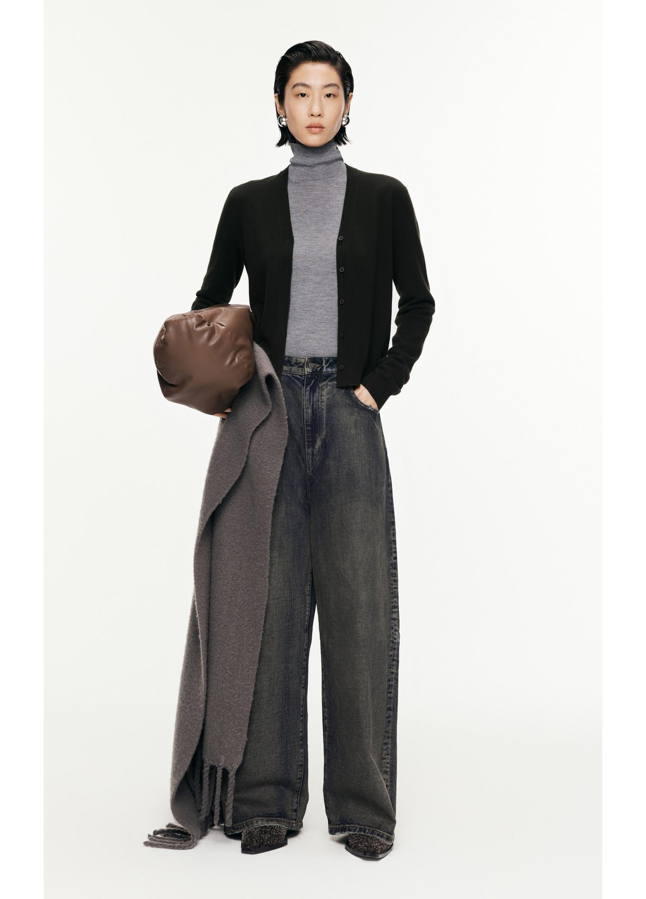 Vaqueros rectos de mezclilla holgados